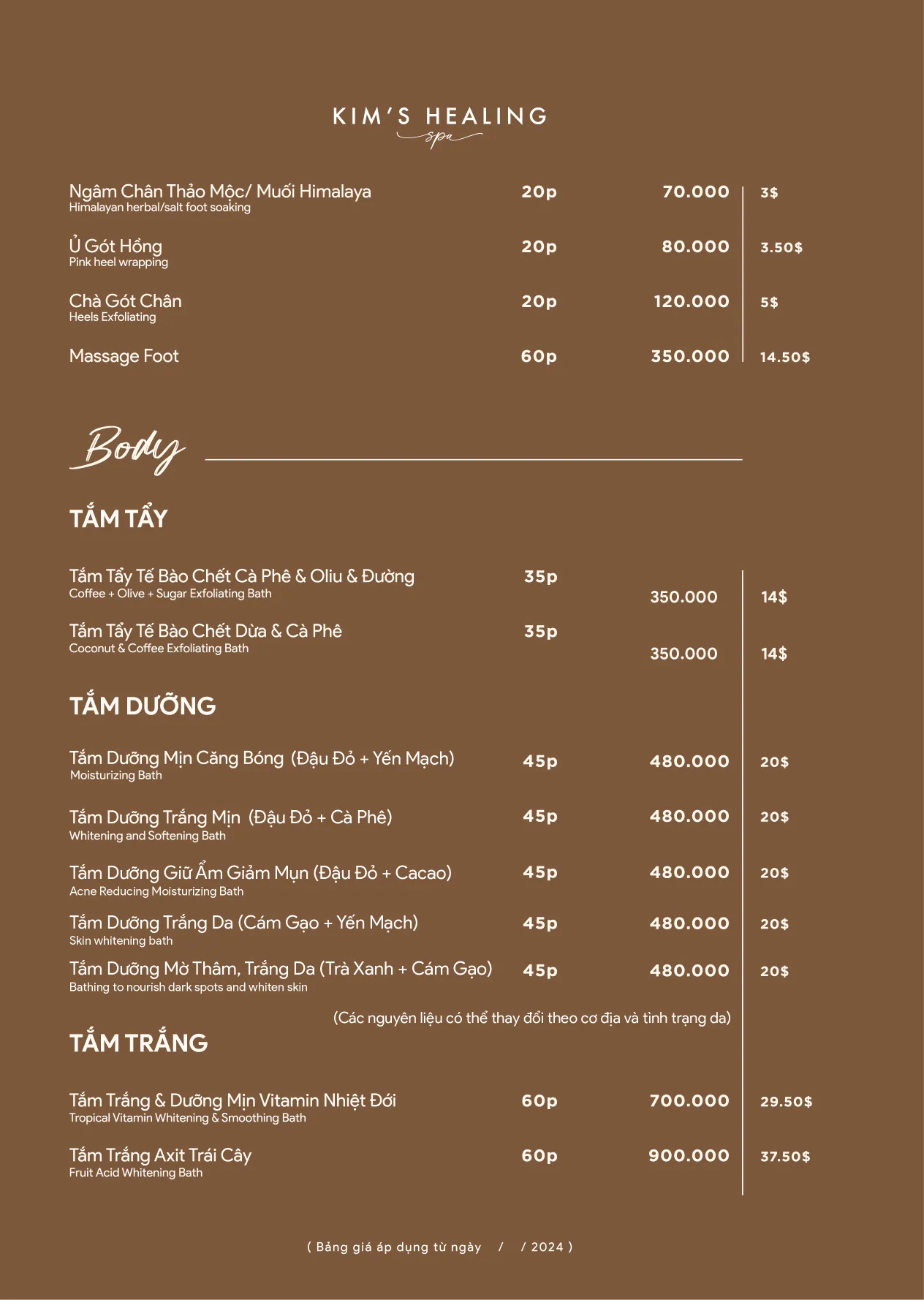menu